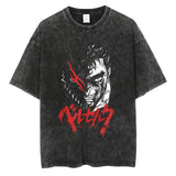 Men Streetwear Vintage Black Tshirt Harajuku Japanese Anime