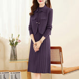 Women Knitwear Autumn and Winter Two-Piece Suit Knitwear Dress