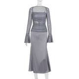 Women Dresses Autumn Mesh Fishtail Sling Dress