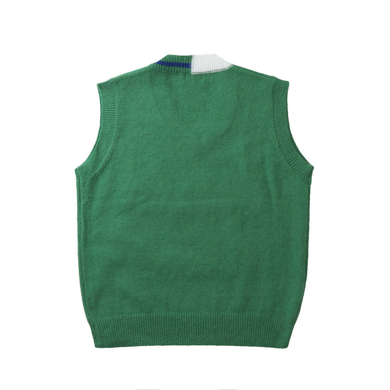 Men Vest V-neck Sweater Vest Sleeveless Knitted Vest Waistcoat