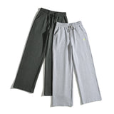 Women Sweatpants Gray Wide-Leg Pants Autumn Sports Casual Straight-Leg Sweatpants