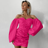 Women Dresses Winter Sexy Backless Sheath Long Sleeve Dress