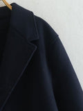 Women Woolen Coat Winter Casual Woolen Coat Long Blazer