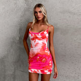 Women Dresses Summer Slim-Fit Hip-Wrapped Short Dress Sling Dress