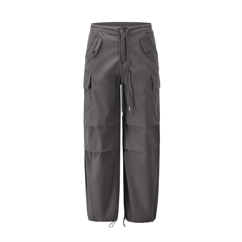 Men Sweatpants Pleated Workwear Casual Pants Loose Sports Drawstring Ankle Banded Pants