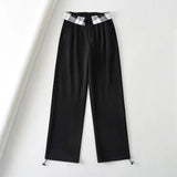 Women Sweatpants Retro Straight-Leg Pants Suit Pants