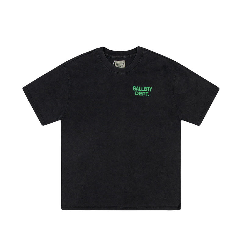 Gallery Dept T Shitrs Vintage Printed Letter Short Sleeve Loose