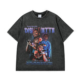 Men's T Shirt Old Short-Sleeved T-shirt Men's and Women's Hip Hop Couple Half-Sleeved Top Summer