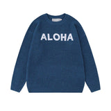 Unisex Sweater Autumn Colored Dots Affixed Cloth Embroidered Sweater