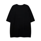 Men T Shirt Summer Alphabet Graffiti Print Distressed Short Sleeve T-shirt