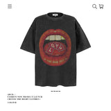 American vintage street T-shirt pure cotton retro men's and women's summer loose