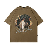 Men T Shirt Vintage Print Short Sleeves T-shirt Male Vintage