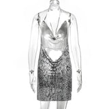 Harlem Nights Outfits Metal Sequins Dress Sexy Dress