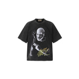 Mens T-shirts Tyson Boxing Fighting BIG FACE Printed Washed Old Short Sleeves