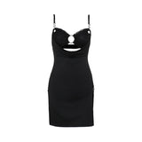 Women Dresses Spring Slim-Fitting Short Skirt Sexy Cutout Split Sling Dress (Csm202403)