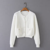 Women Sweater Knitwear Autumn Single-Breasted Short Knitted Cardigan Sweater