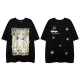 Men T Shirt Graffiti Letter Print Short-Sleeve T-shirt Baby Boy and Girl Summer Loose T-shirt