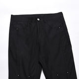 Men Sweatpants Rivet Slightly Flared Casual Pants Black Loose Trousers Trousers