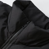 Unisex Winter Cotton Coat Stitching Pleated Fabric Stand Collar down Vest