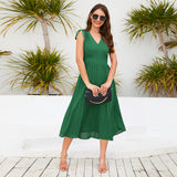 Women Date Dress Summer Pleated Skirt Dress plus Size