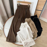 Women Sweatpants Autumn and Winter Straight Casual Pants Loose Wide-Leg Pants