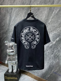 CHH Chrome Hearts T Shirts Big Horseshoe Cruciate Flower Sanskrit Short Sleeve T-shirt