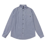 Unisex Jacket Autumn Navy Embroidered Shirt