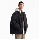 Unisex Winter Cotton Coat Stand Collar down Jacket Japanese-Style Retro Pockets down Jacket