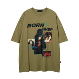 Men T Shirt Summer round Neck Printed Couple Short Sleeve T-shirt Men and Women Couple