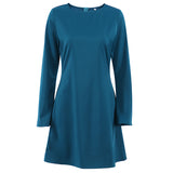 Women Dress Long Sleeve Dress Female Autumn and Winter Leisure round Neck A- line Skirt