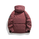 Unisex Winter Cotton Coat Three-Dimensional Pocket Hooded down Jacket Retro Workwear down Jacket