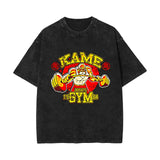 Washed vintage short-sleeved T-shirt oversize