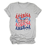 America Bow Short Sleeve Women's Fashion T-Shirt