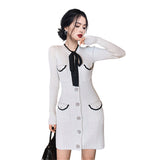 Women Maxi Dress Autumn White Dress Sweater