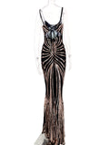 Women's Evening Gown Evening Dress Sexy Strap Vintage Sequins Dress