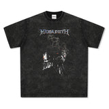 Men Vintage Rock Band T-Shirt Short Sleeve T-Shirt, Rock Band, Washed and Old