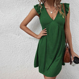 Women Dress Summer V-neck Sexy Skirt Loose Casual Vest Dress