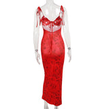 Women Dresses Summer Slim Fit Dress Sexy Print Backless Slip Dress