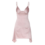 Women Dresses Spring Sexy V-neck Backless Sling Dress (Bla0420)