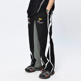 Men Sweatpants Functional Casual Rush Pants Loose Color Contrast Patchwork Straight Sports Pants