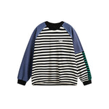 Unisex Hoodie Autumn Casual Contrast Color Striped Sweater