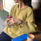 Women Knitted Pullover Casual Knitted Sweater Autumn and Winter Loose Soft Cover