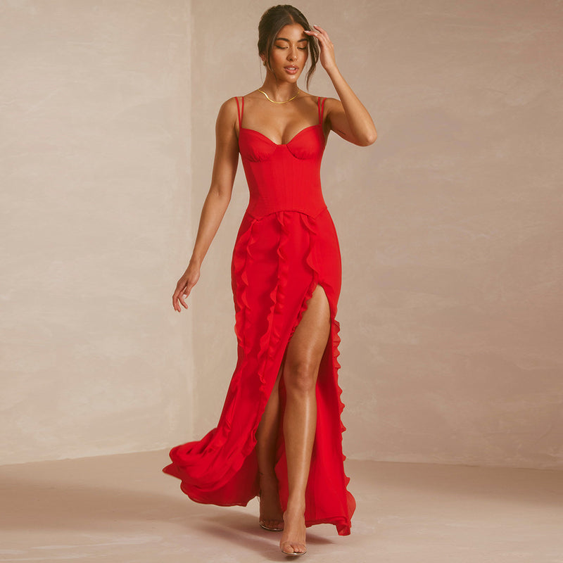 Women Dresses Sexy Sling Dress Long Dress Dress (Zns0409)