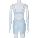 Women Dresses Summer Sexy Hollow-out Short Sling Dress