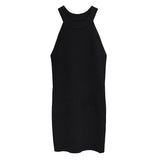 Women Dresses round Neck Sleeveless Hip Skirt Knitted Dress Skirt