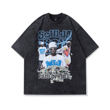 Men's T Shirt Hiphop Old Short-Sleeved T-shirt Men's and Women's Oversize