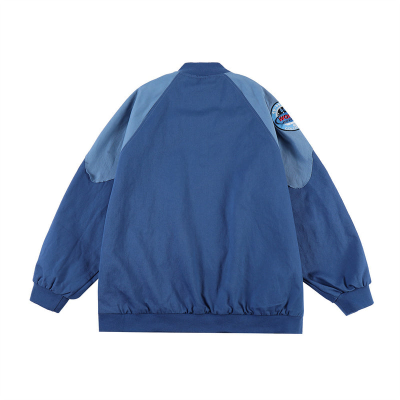 Men Jacket Coat Stitching Jacket Coat Men's Loose Baseball Uniform Spring Cardigan