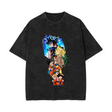 Washed and old retro short-sleeved T-shirt anime dragon ball