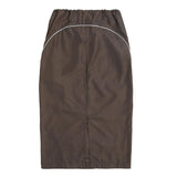 Women Long Skirt Reflective Striped Midi Skirt Split Casual Skirt