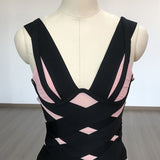 Women's Evening Dress Camisole Dress Sexy Sheath Bandage Dress V-neck